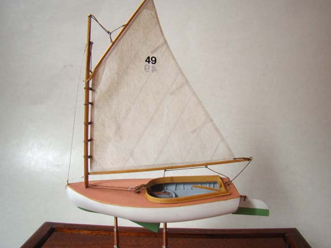 A charming 1:48 scale model of a Beetle Catboat circa 1921